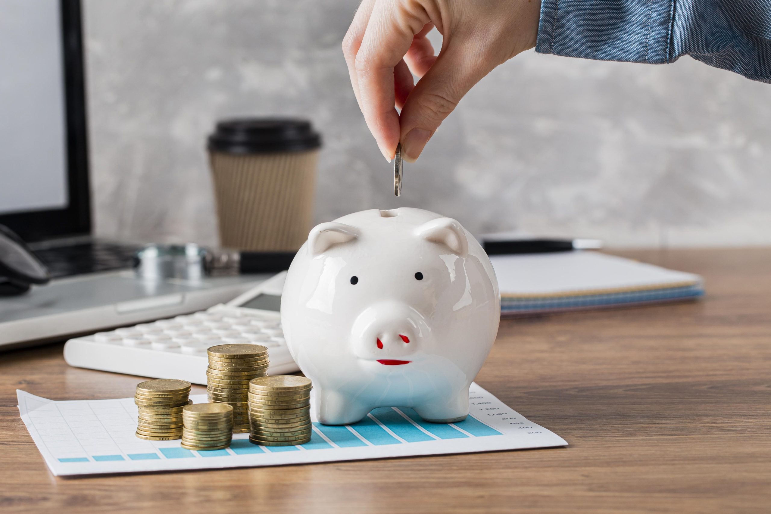 Tirelire avec monnaie
